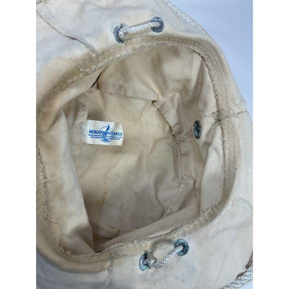Vintage Hokanson's Sails Canvas Sailing Sun Hat Off White Wide Brim Large - Picture 9 of 9